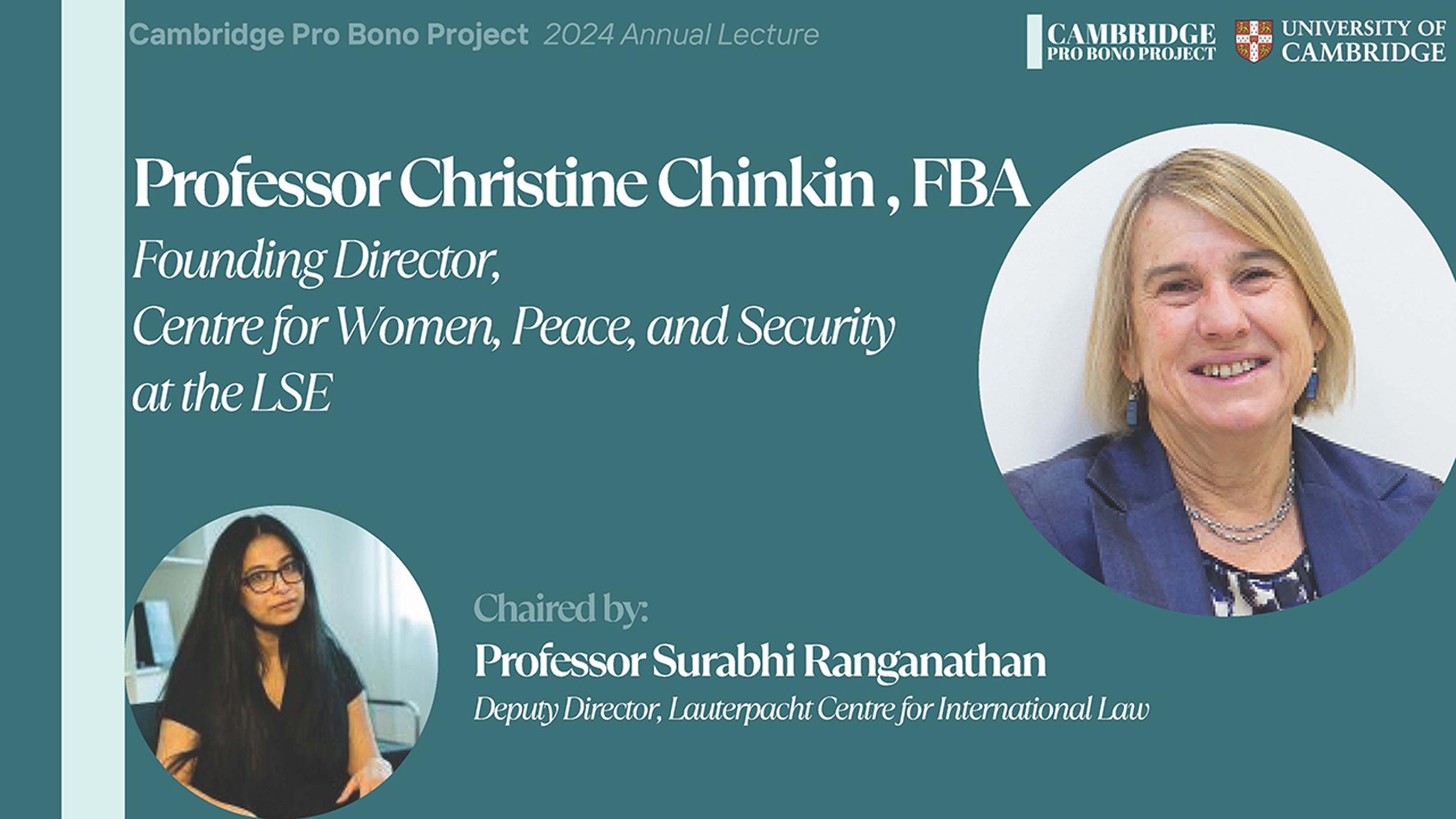 Cambridge Pro Bono Project Annual Lecture 2024: Professor Christine Chinkin (audio)
