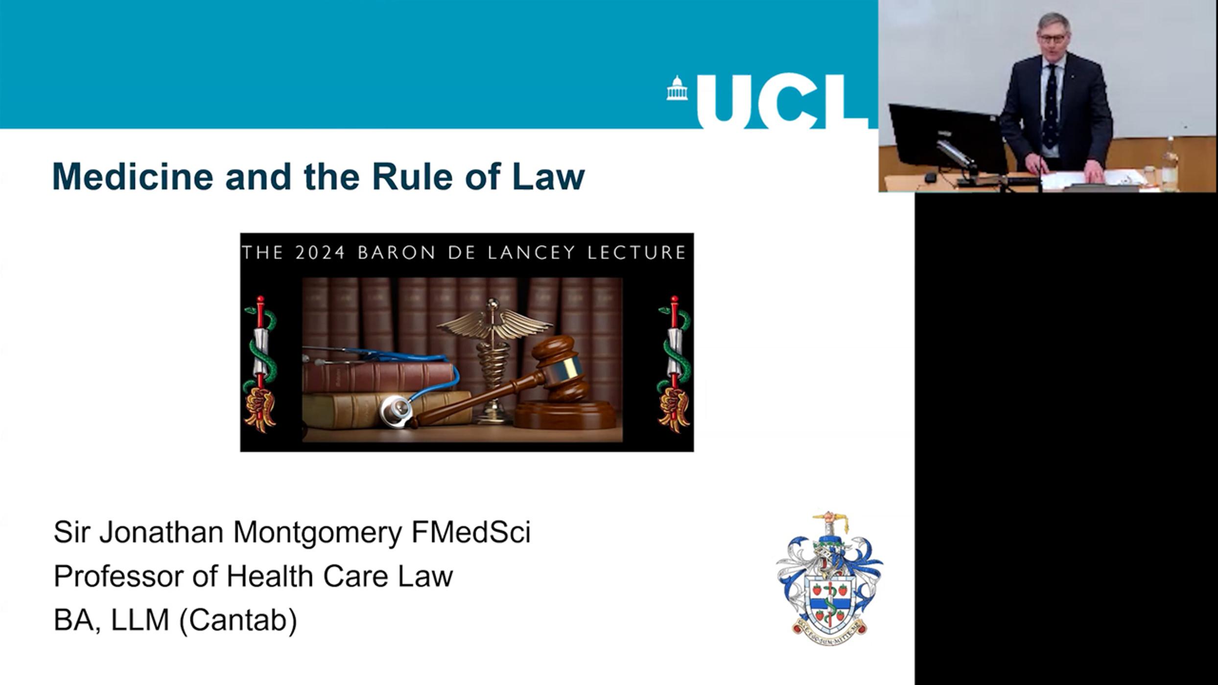 'Medicine and the Rule of Law': The Baron Ver Heyden de Lancey Lecture 2024