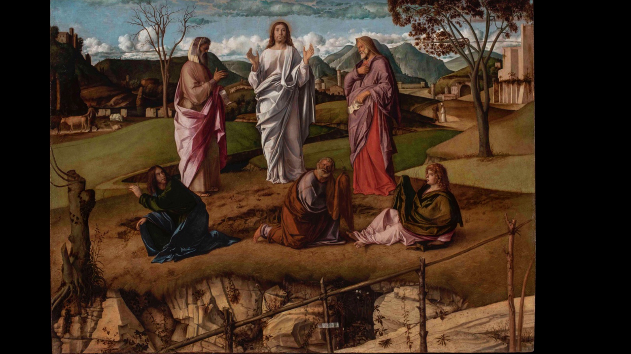 Rev David Evans, formerly Warden of Pembroke House, meditates on the Transfiguration of Christ, with the picture by Giovanni Bellini. 's image