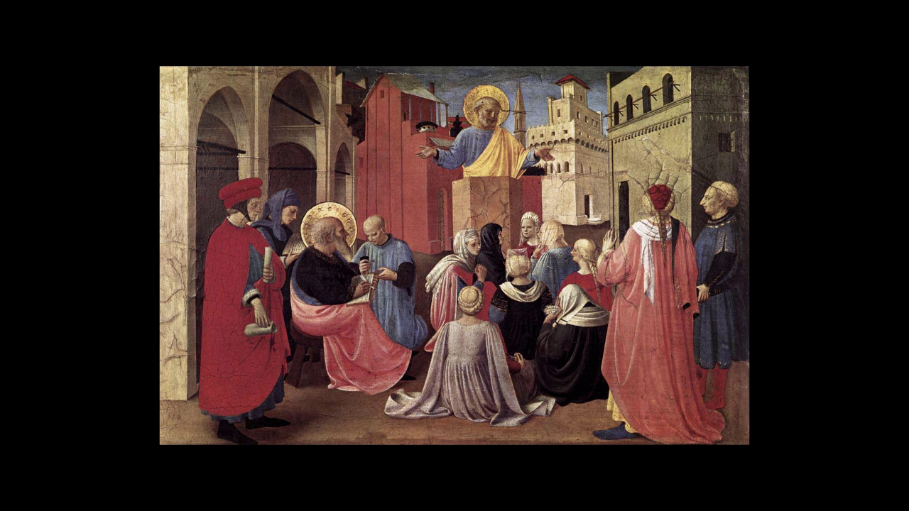 Rev Prof John Bell, Emeritus Fellow, discusses Pentecost through Fra Angelico’s The Preaching of Peter.'s image